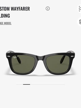 Ray-Ban Black Frame Folding Wayfarer Sunglasses with Polarized Lenses